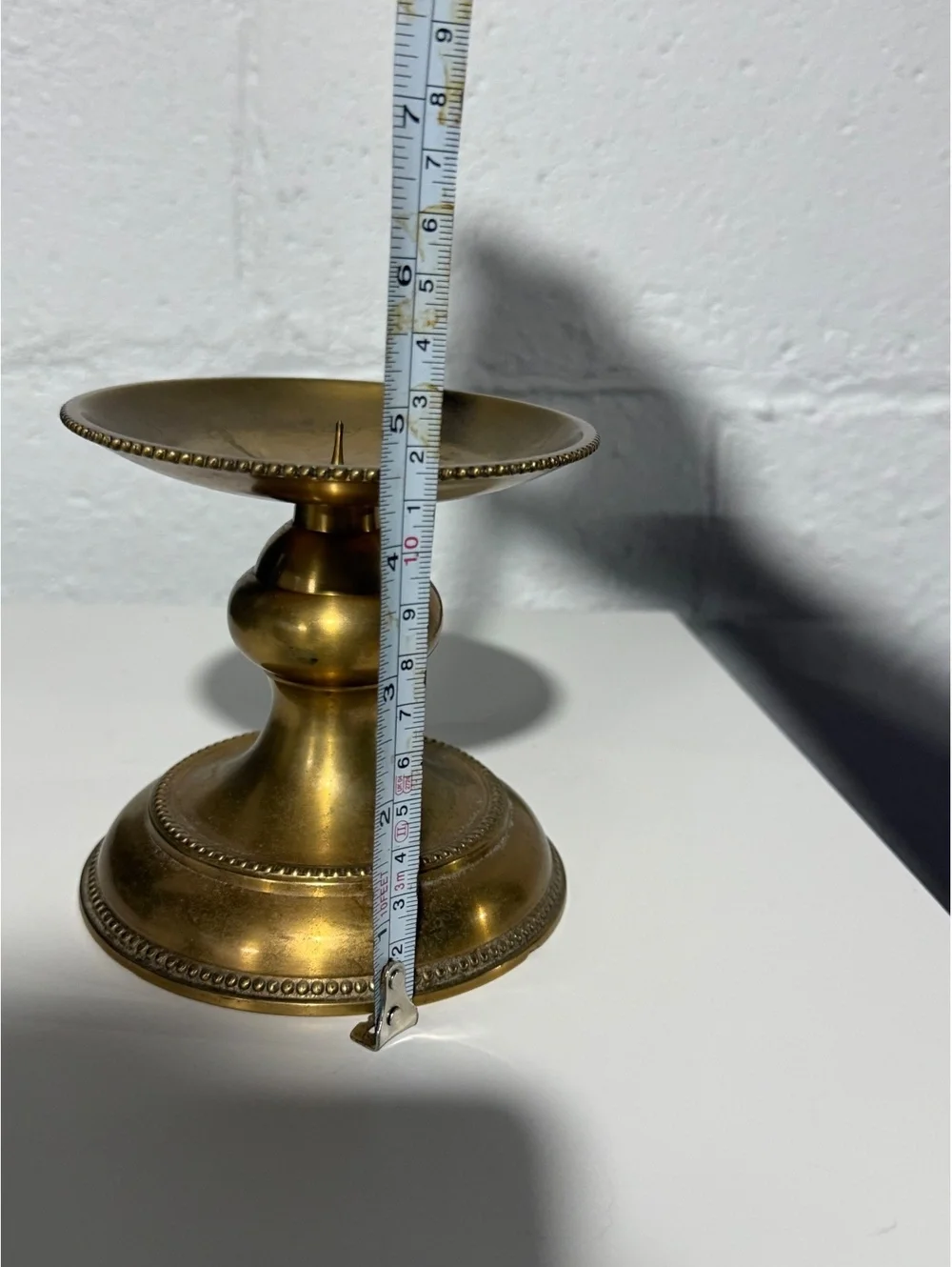 Vintage sturdy brass candle holder